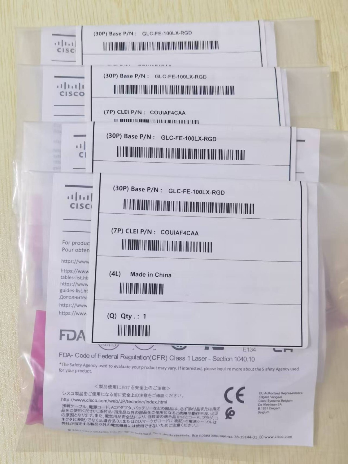 New Cisco GLC-FE-100LX-RGD 100BASE-LX SFP 1310nm 10km Transceiver Module