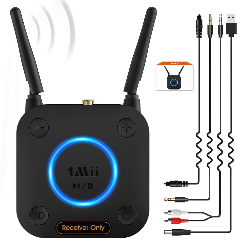 [Upgraded] 1Mii B06Pro Long Range Bluetooth Receiver, HiFi Black 