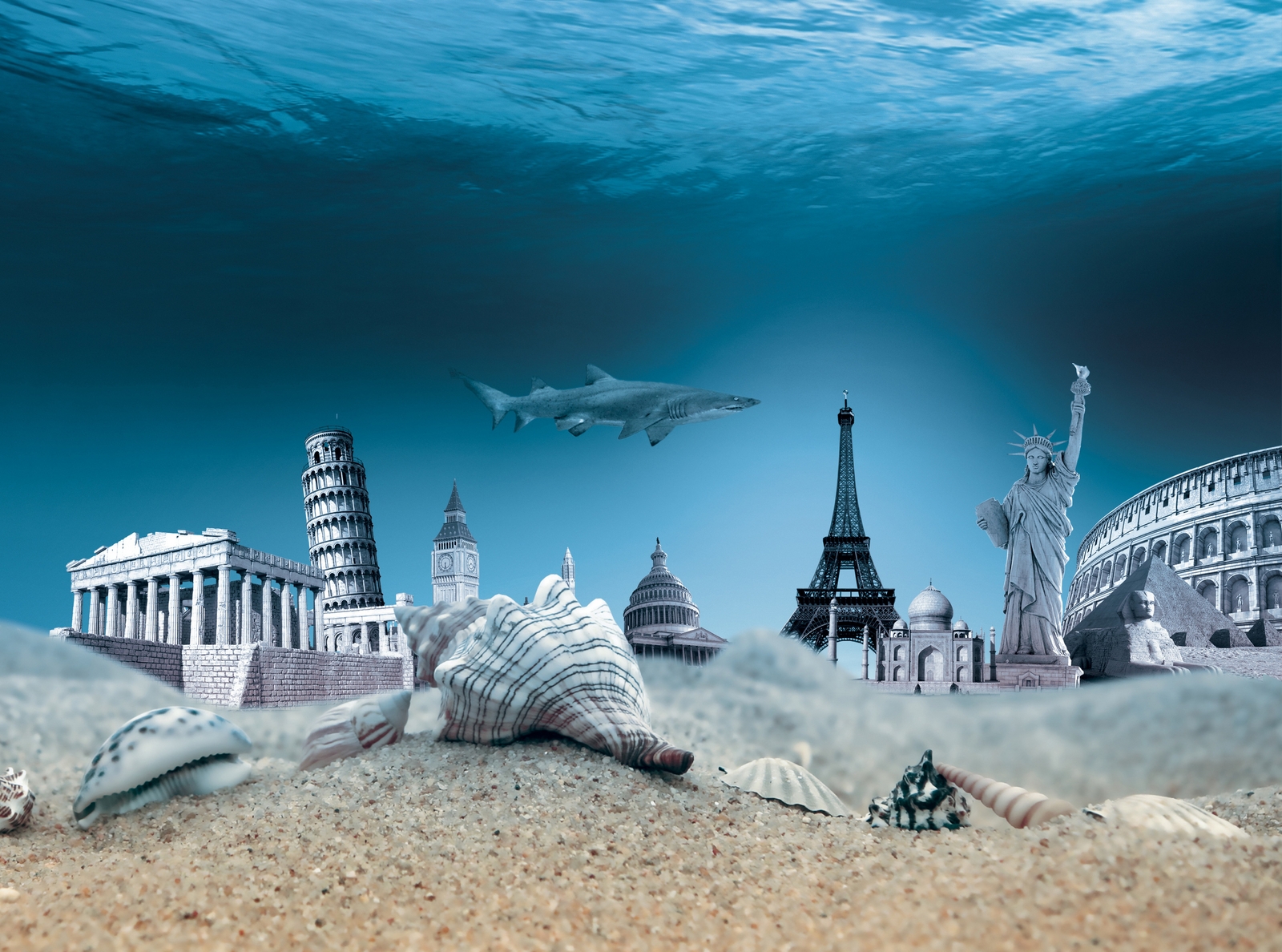 Landscape creativity photo manipulation sea underwater Custom Gaming Mat Desk