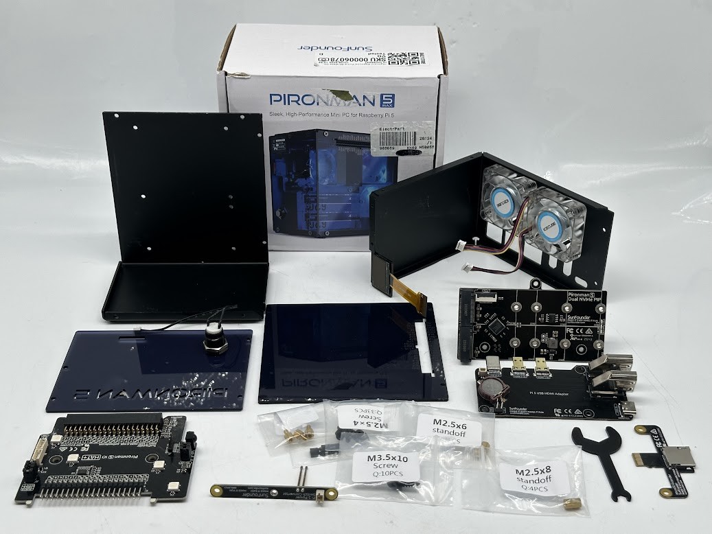 SunFounder Pironman 5-MAX Dual NVMe M.2 SSD PCIe PC Case for Raspberry Pi 5