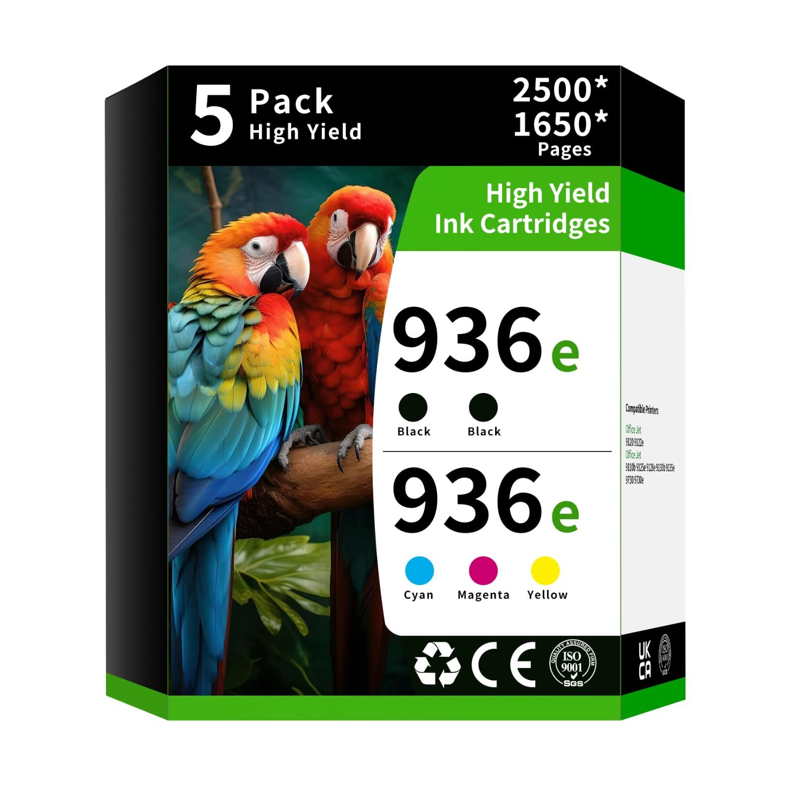 Caelum 936e High Yield Ink Cartridge Replacement for Combo Pack HP 936 HP936 936
