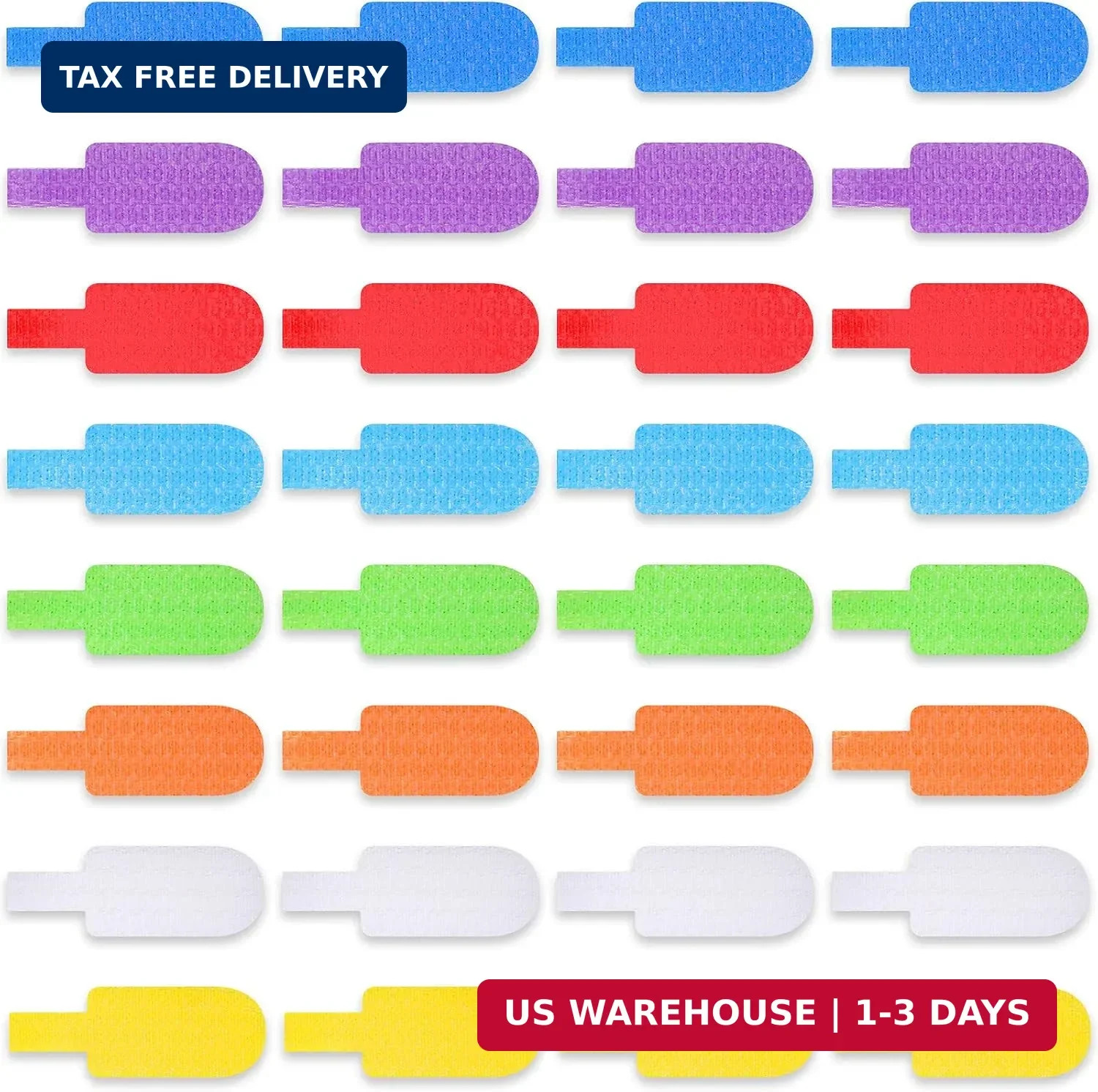 Outus 50 Pcs Cable Labels Multi Color with Writable Surface, Regular Style