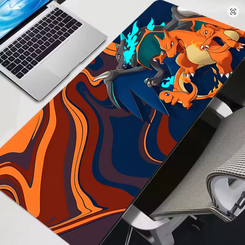 Charizard Evolution Desk Mat | 23.6"x11.8" Gaming Mouse Pad | Fire Dragon Theme