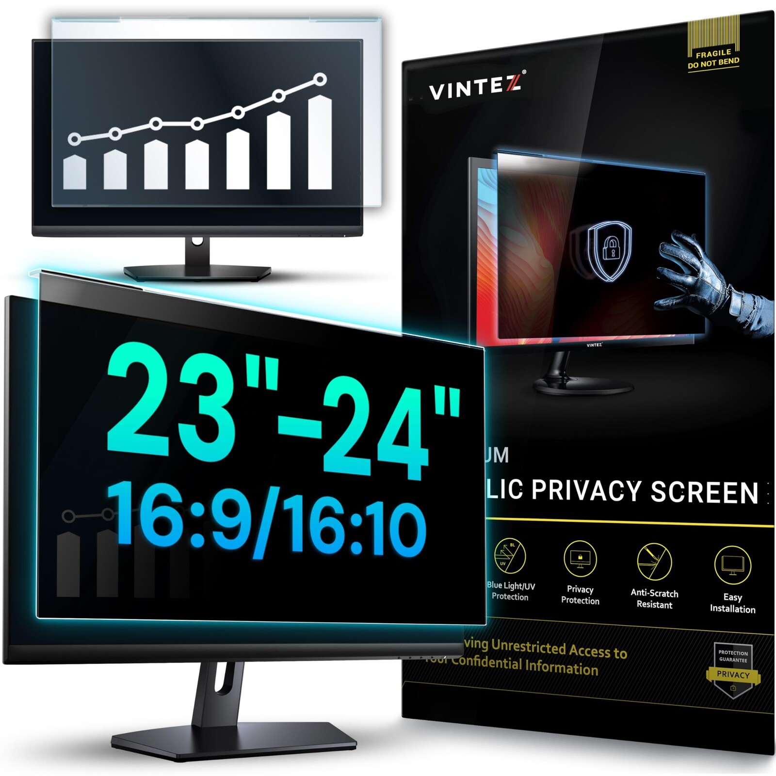 Universal Acrylic 23, 23.6, 23.8, 24 Inch Computer Privacy Screen Filter