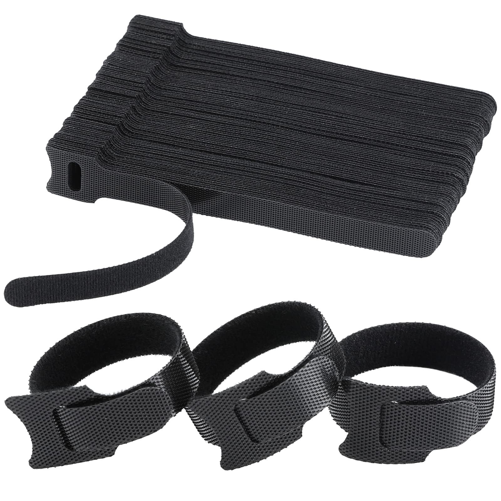 120 PCS Reusable Cable Ties, 6 Inch Hook and Loop Cord Organizers for Neat Stora