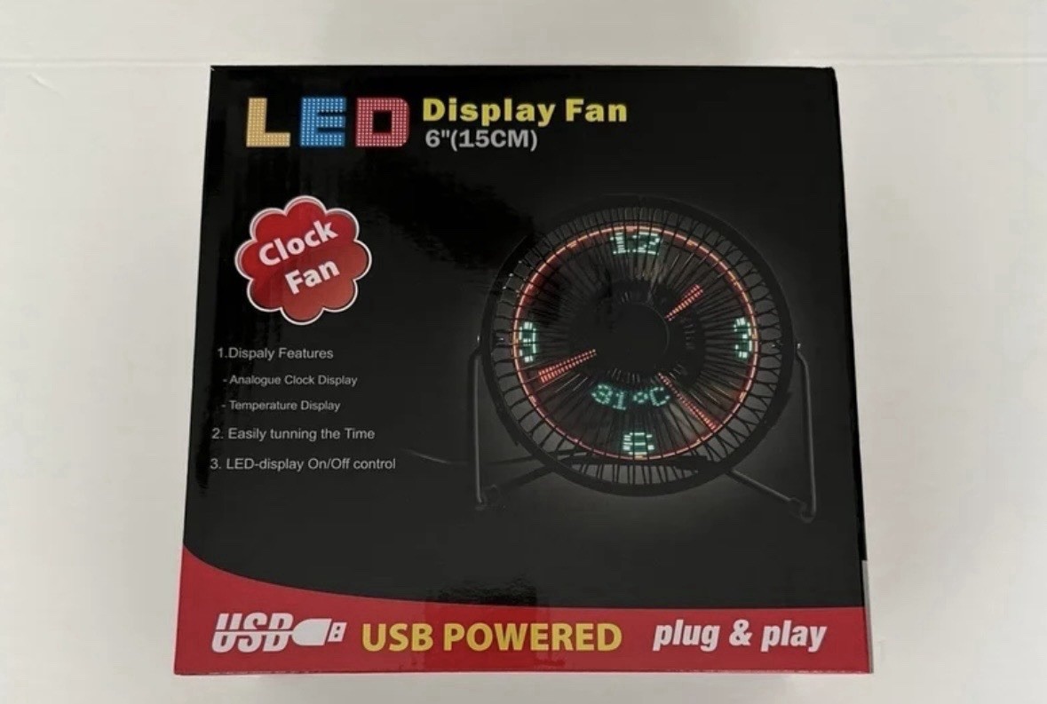 LED Display Fan USB Powered 6”(15 cm)