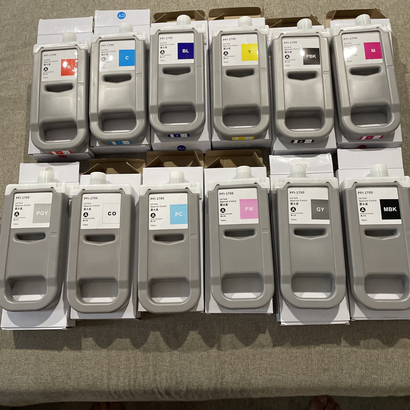 PFI-1700 Ink Set 700ml Compatible for Canon PRO 2000 4000 6000 PRINTER 12-Pack