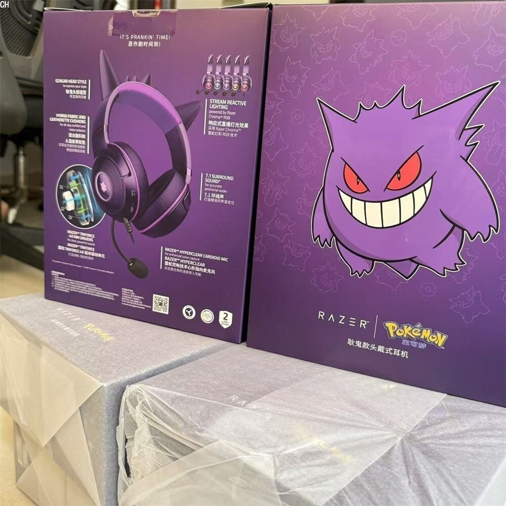 New Razer x Pokémon Gengar Kraken V2 Wired Headset Headphone Limited Edition