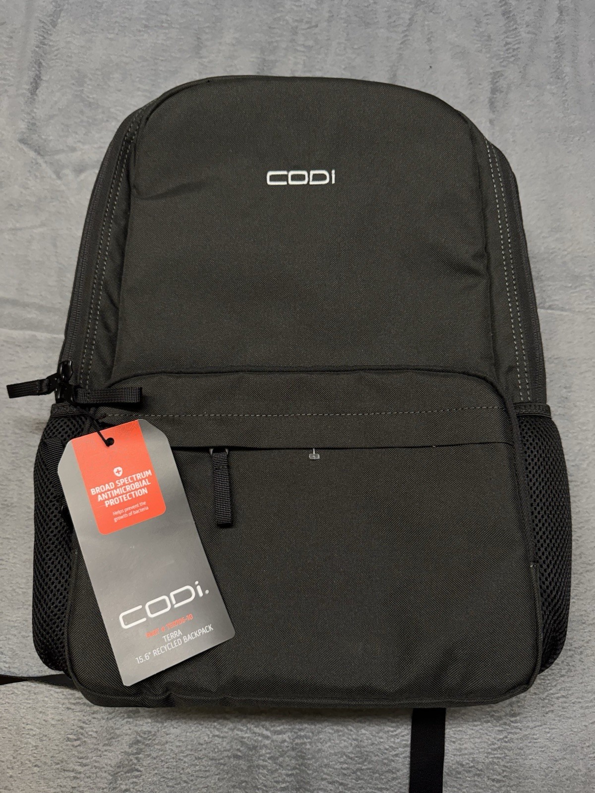 Codi Terra 100% Recycled 15.6" Padded Backpack Laptop Antimicrobial Coating NWT