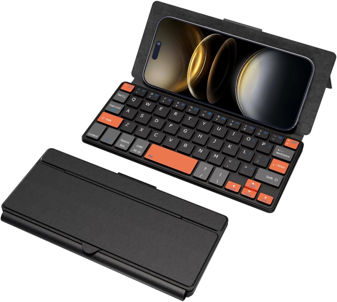 Doohoeek Universal Bluetooth Mini Keyboard, Wireless Compact Keyboard with Or...