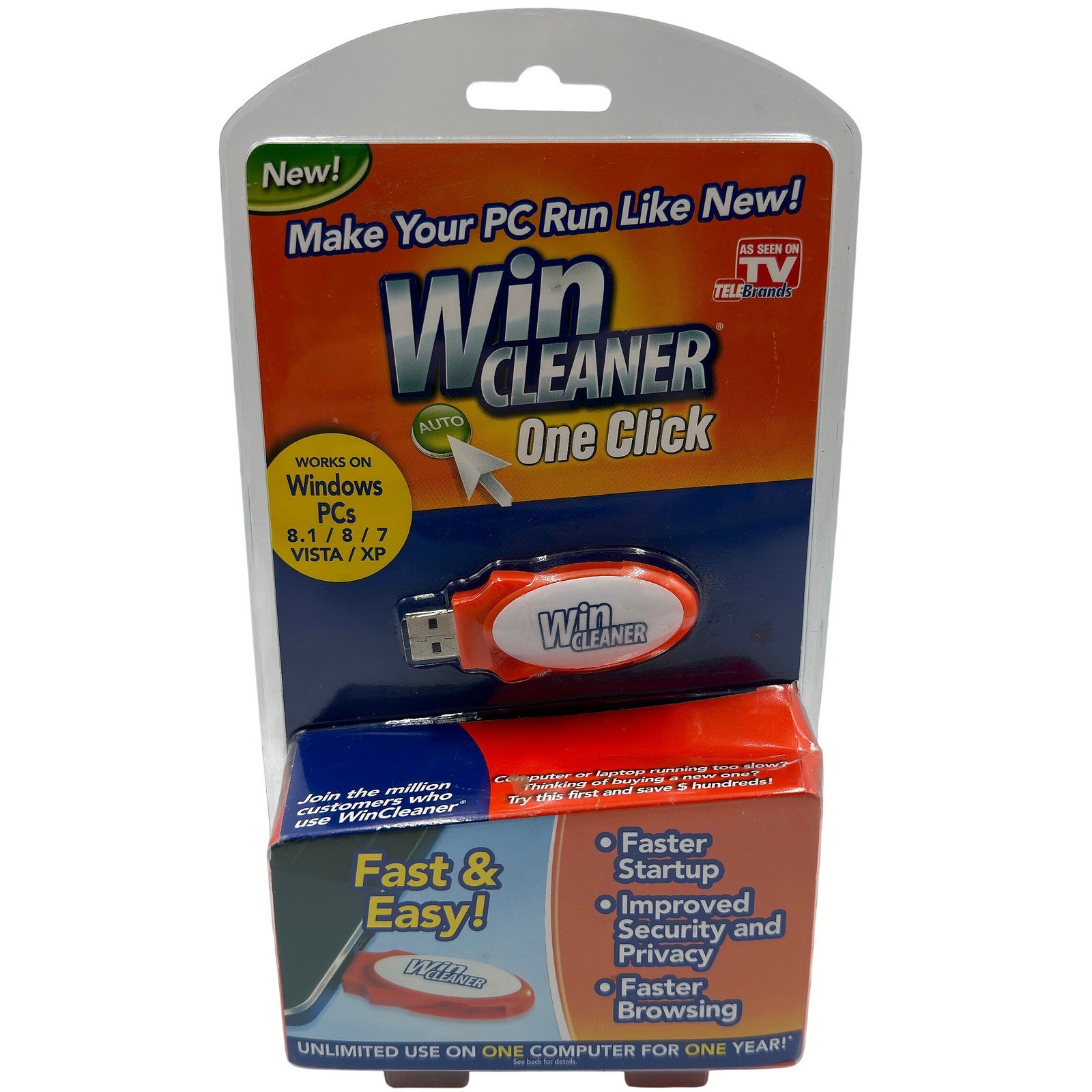 WinCleaner One Click USB PC Optimizer Windows 8.1 8 7 Vista XP As Seen On TV NEW