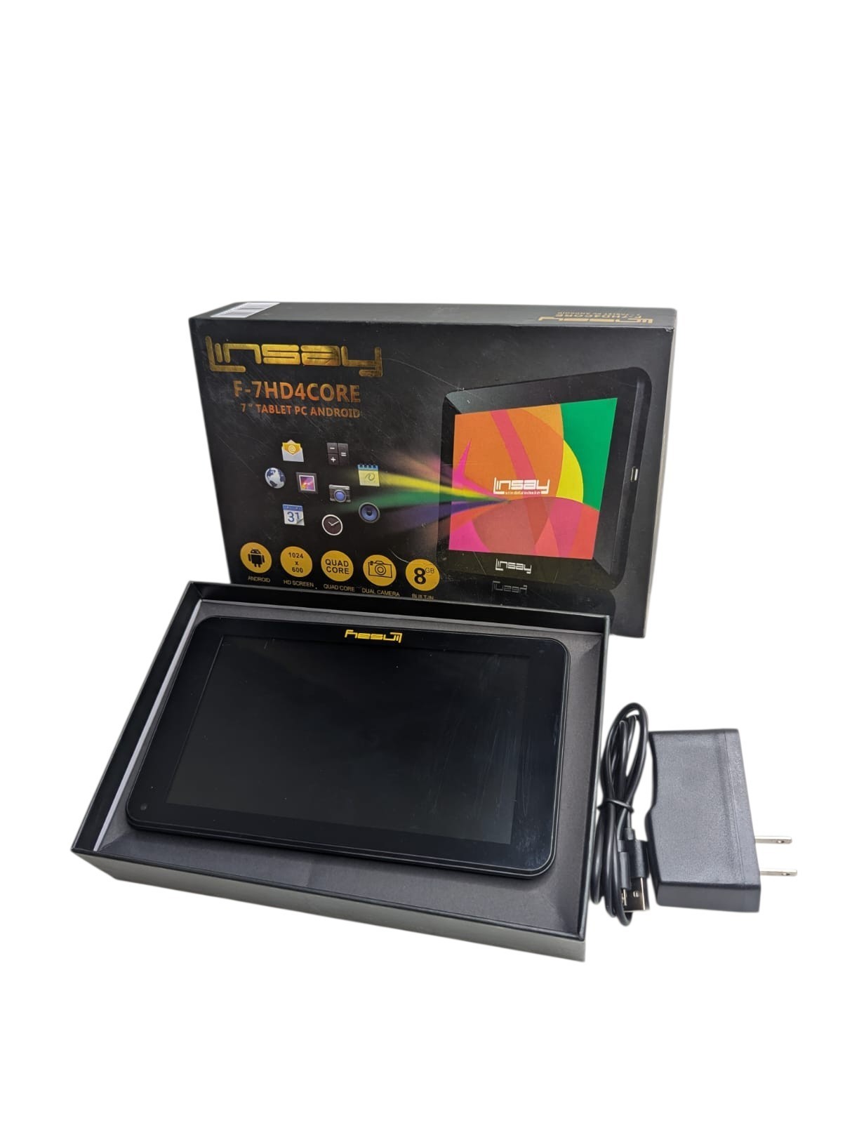 Linsay F-7HD4CORE 7" HD Android Tablet 8GB Quad Core Dual Camera Open Box