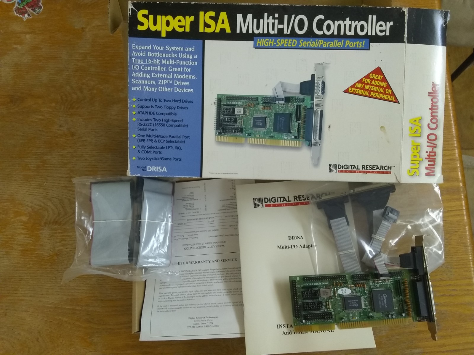 Digital Research 16-Bit Super-ISA Multii-IO Controller, NEW IN BOX