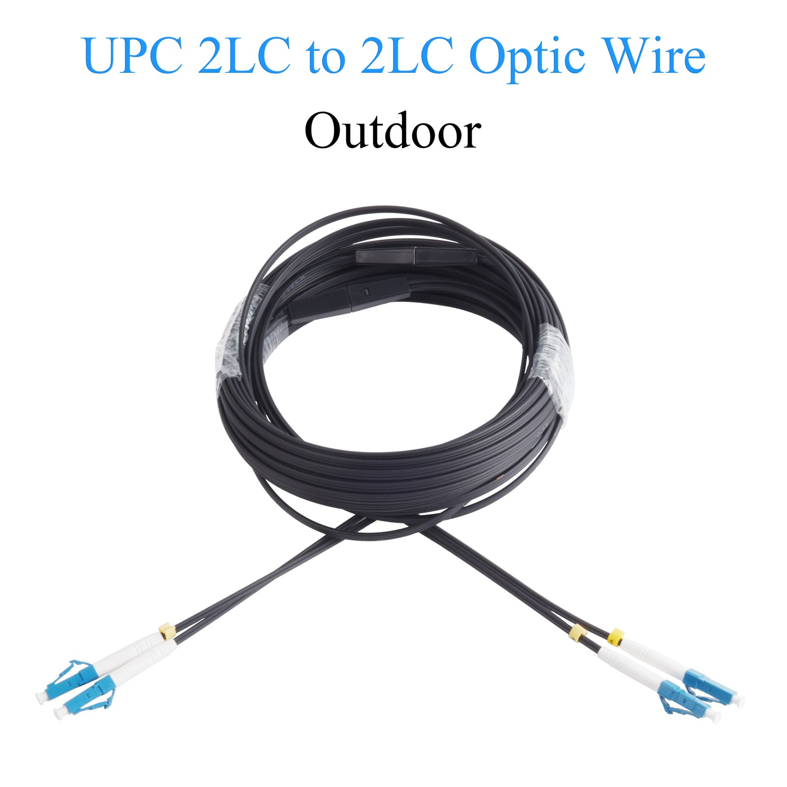 Fiber Optical Patch Cable UPC 2 LC to 2 LC Singlemode Duplex Outdoor 30m/100ft