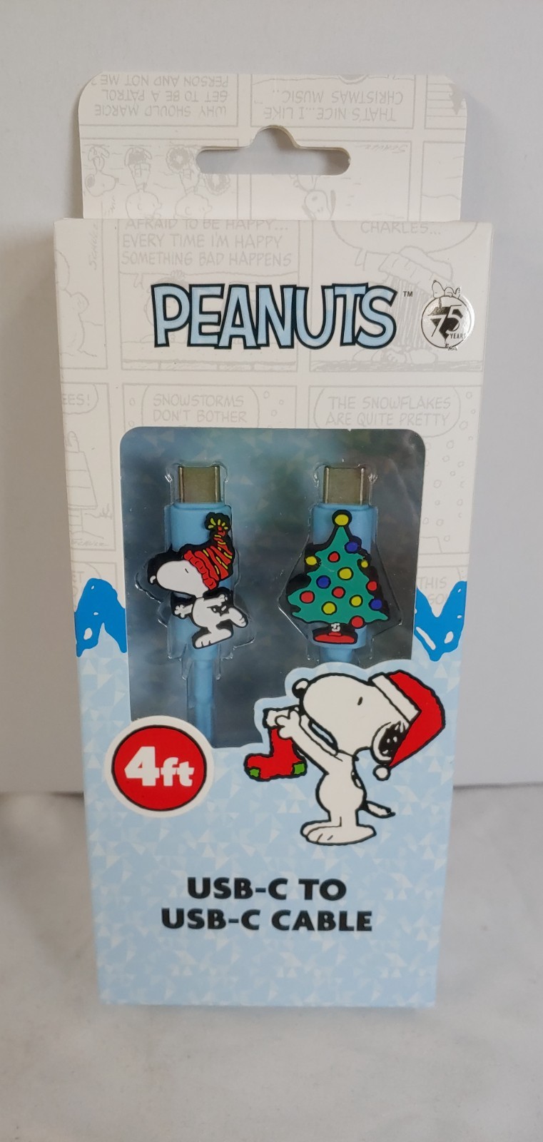 Peanuts Snoopy Tree USB-C To USB-C 4ft  Cable