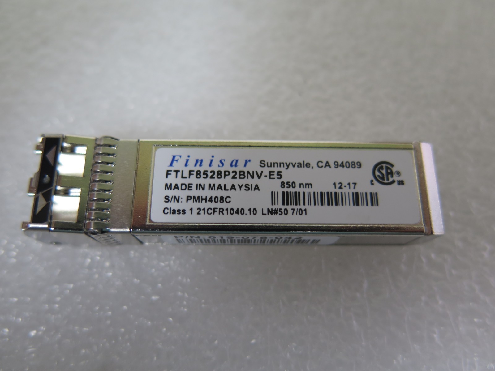 Finisar 8GB SHORTWAVE 850NM ROHS SFP FTLF8528P2BNV-E5  SFP+Transceiver Grade A