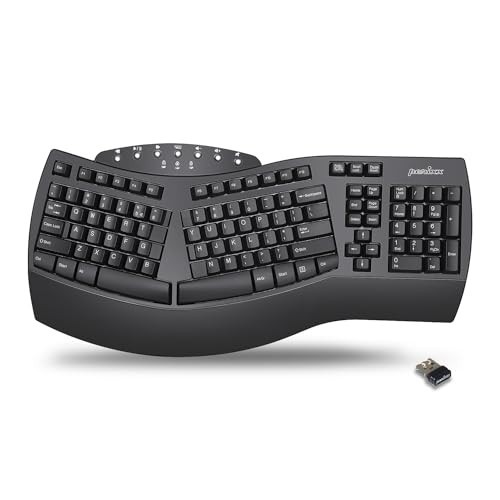 Ergonomic Split Keyboard, Wireless, Dual Mode, Black, 104 Keys, Wrist Rest