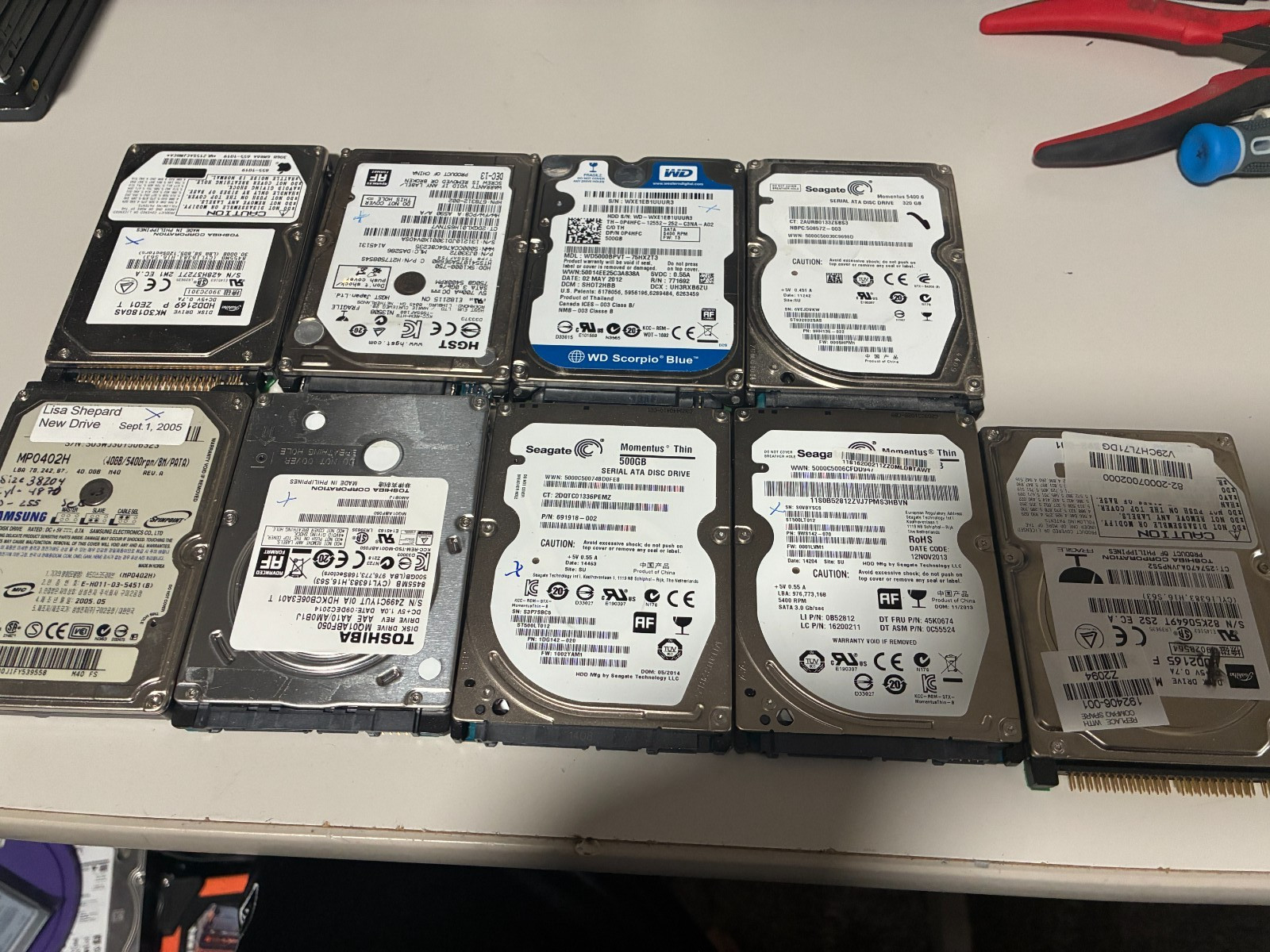 MIXED LOT OF 9 2.5" HDD'S | All Sizes