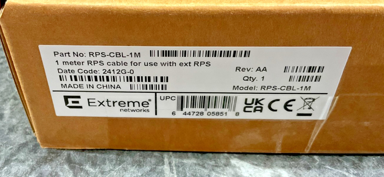 Extreme Networks 1M RPS Cable RPS-CBL-1M ✅ ❤️️ ✅ ❤️ NEW OPEN BOX