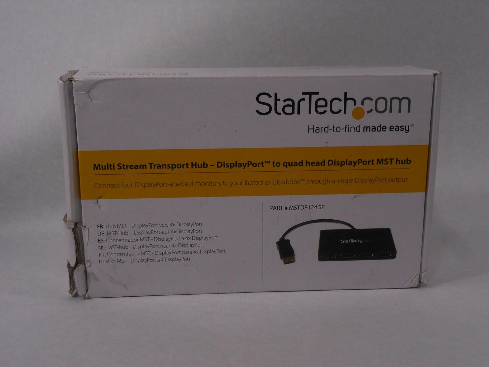 StarTech MSTDP124DP Display Port to Quad Head DisplayPort Hub - New Sealed