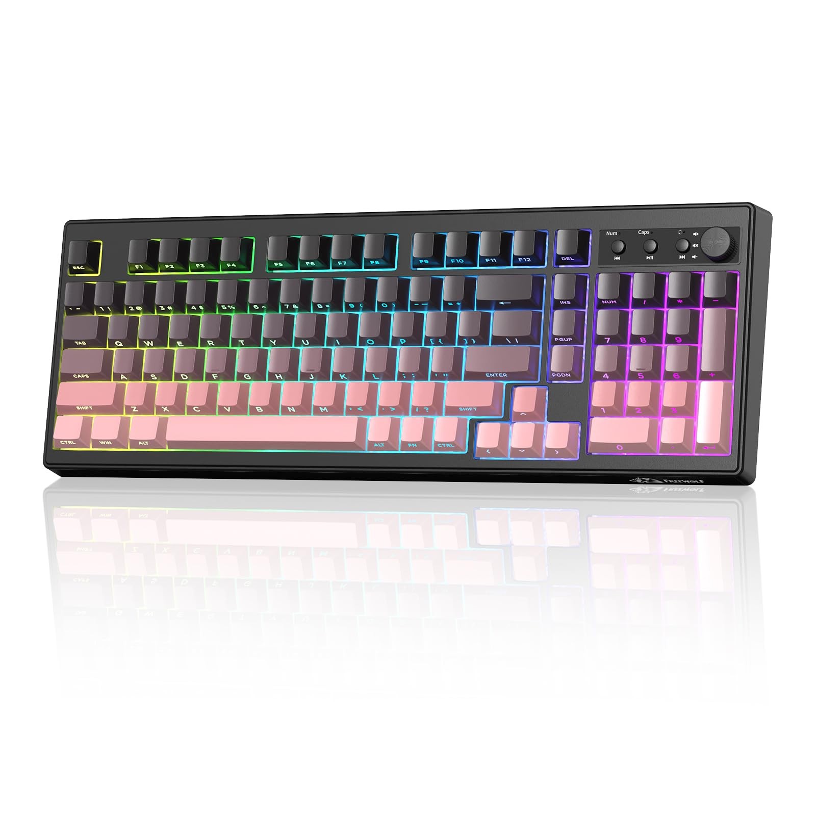 ZIYOU LANG K100 Wireless Gaming Keyboard,99 Keys Tri-Mode BT/2.4GHz/USB-C Cre...