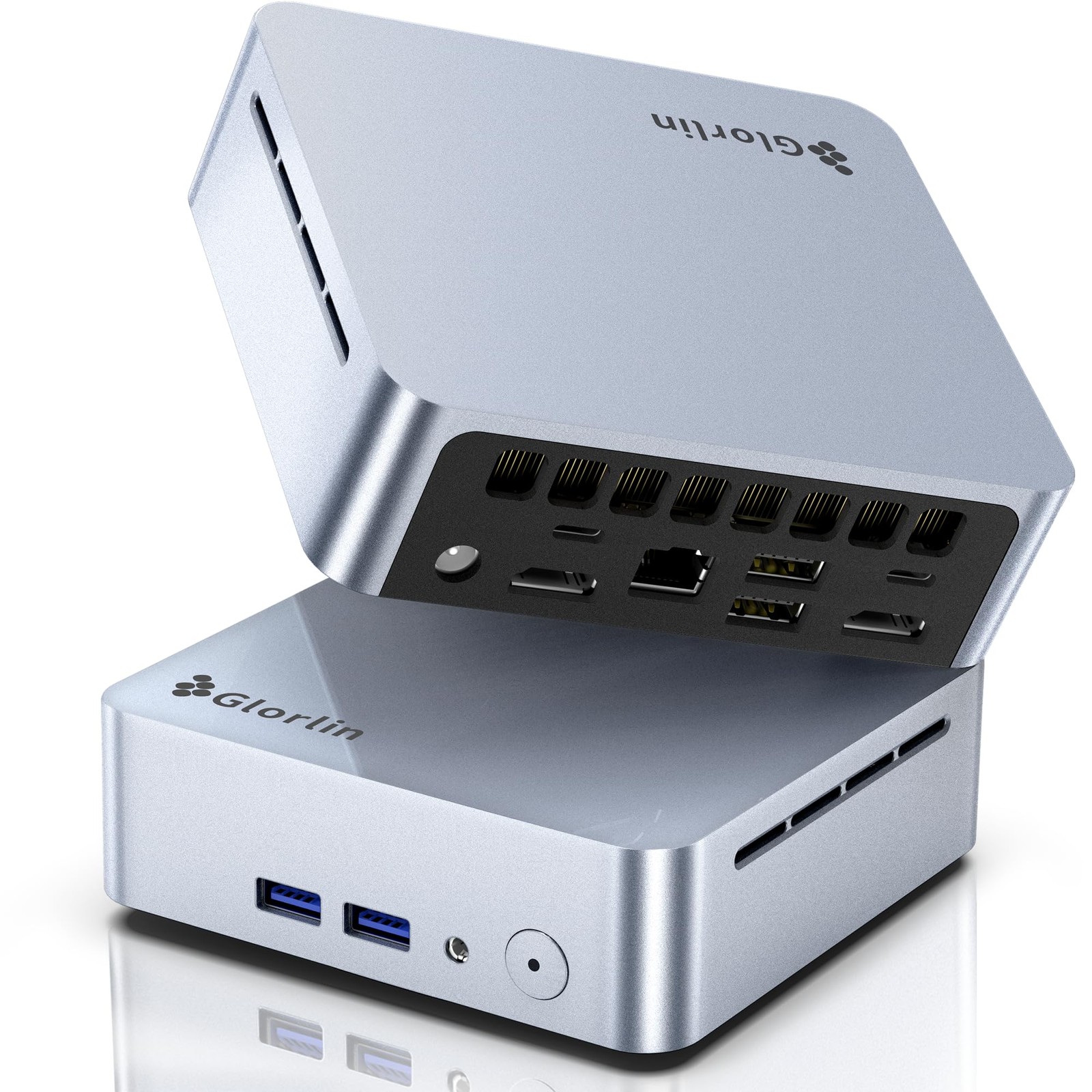 Glorlin Mini PC, AMD Ryzen 5 3501U CPU (Beats N95, Up to 3.7 GHz, 4C/8T) Smal...