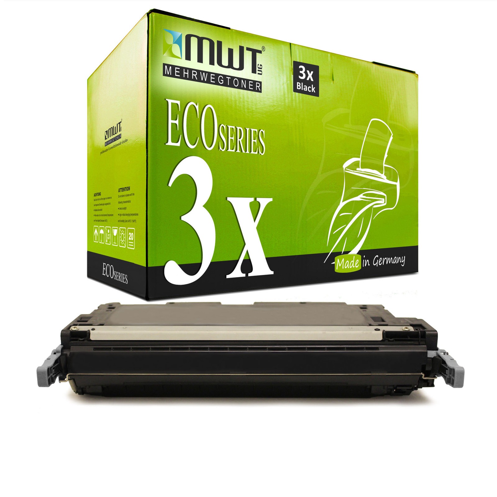 3x MWT ECO Black Toner Cartridge Compatible with HP Color LaserJet 5500