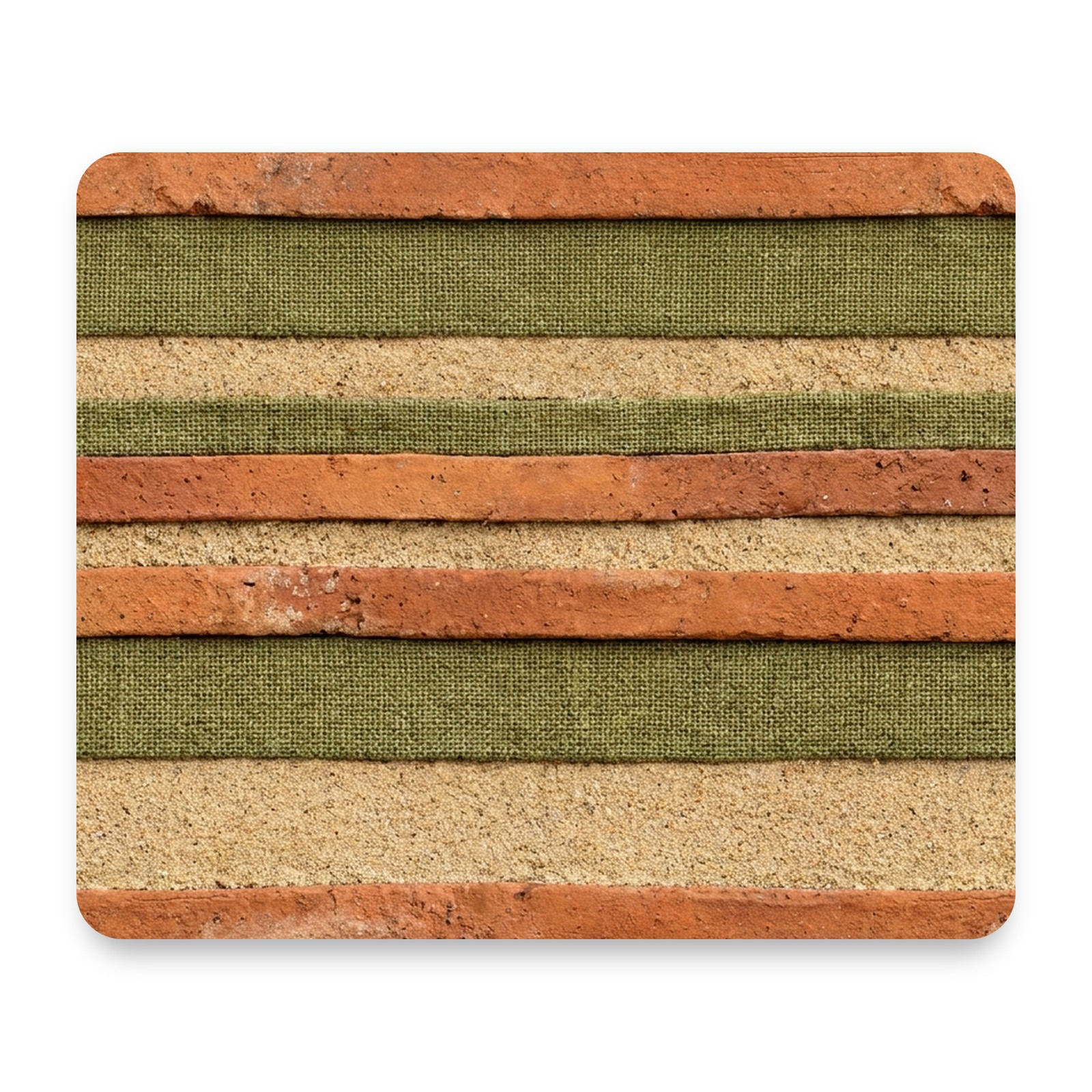 Bold Horizontal Stripes — Earth Tones Mouse Pad 9.25x7.75 Non-Slip Desk Mat