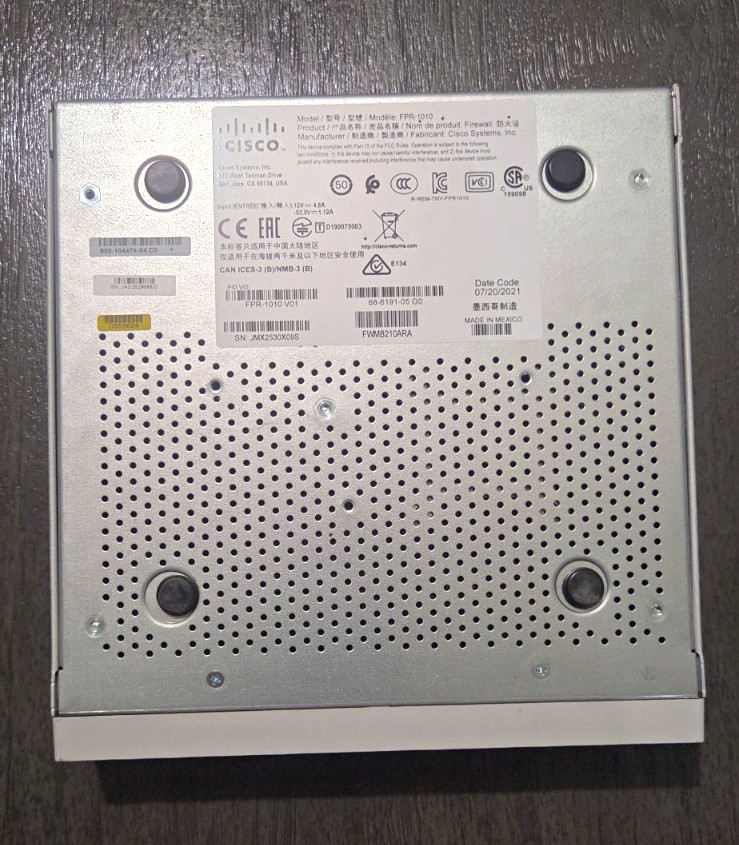 Cisco Firepower 1000 Series FPR-1010 Enterprise Firewall VPN *MISSING POWER CORD