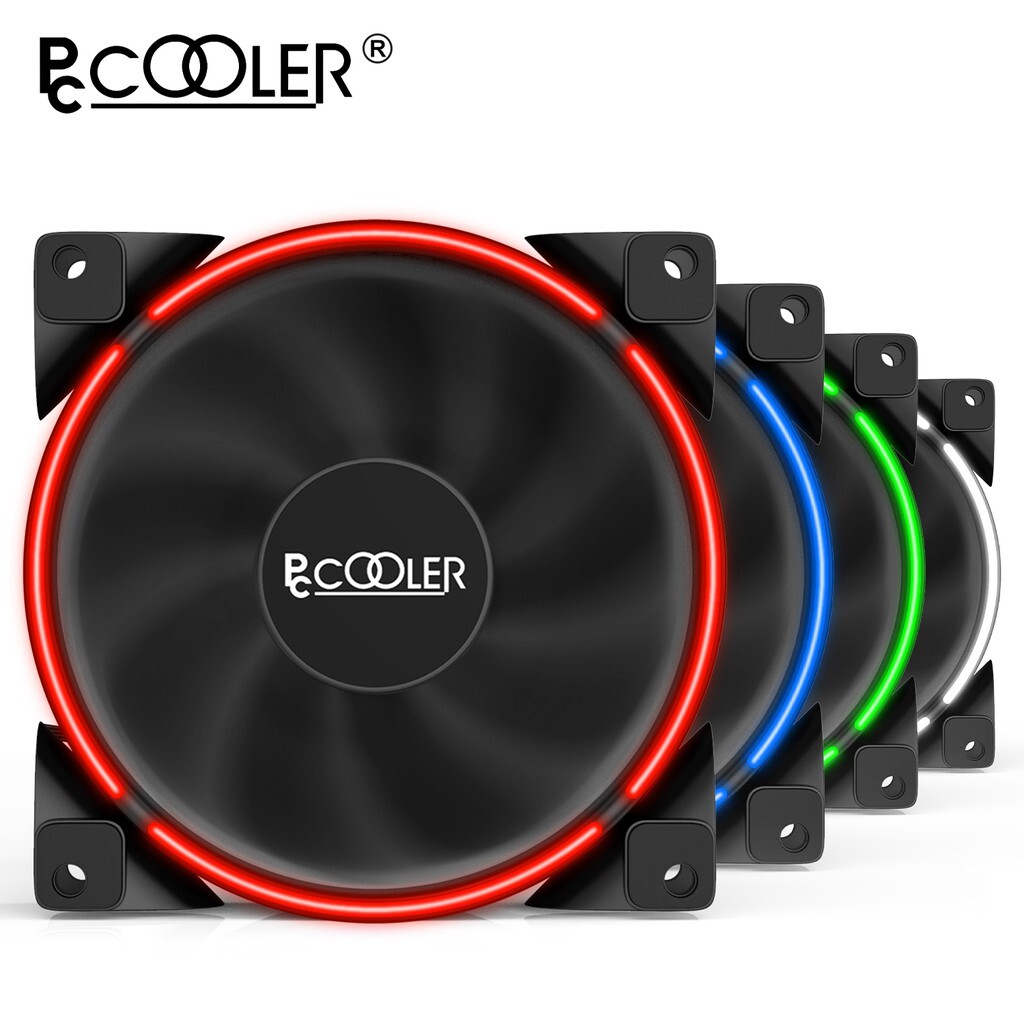 1PCS LED PC Cooling Case Fan 120mm Computer 4pin Pwm Fan Light Guide Ring Silent
