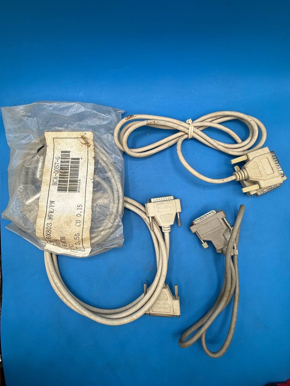 Lot of 3 Vintage DB25 Serial/Parallel Computer Cables, 1 DB9 End - new & used RE