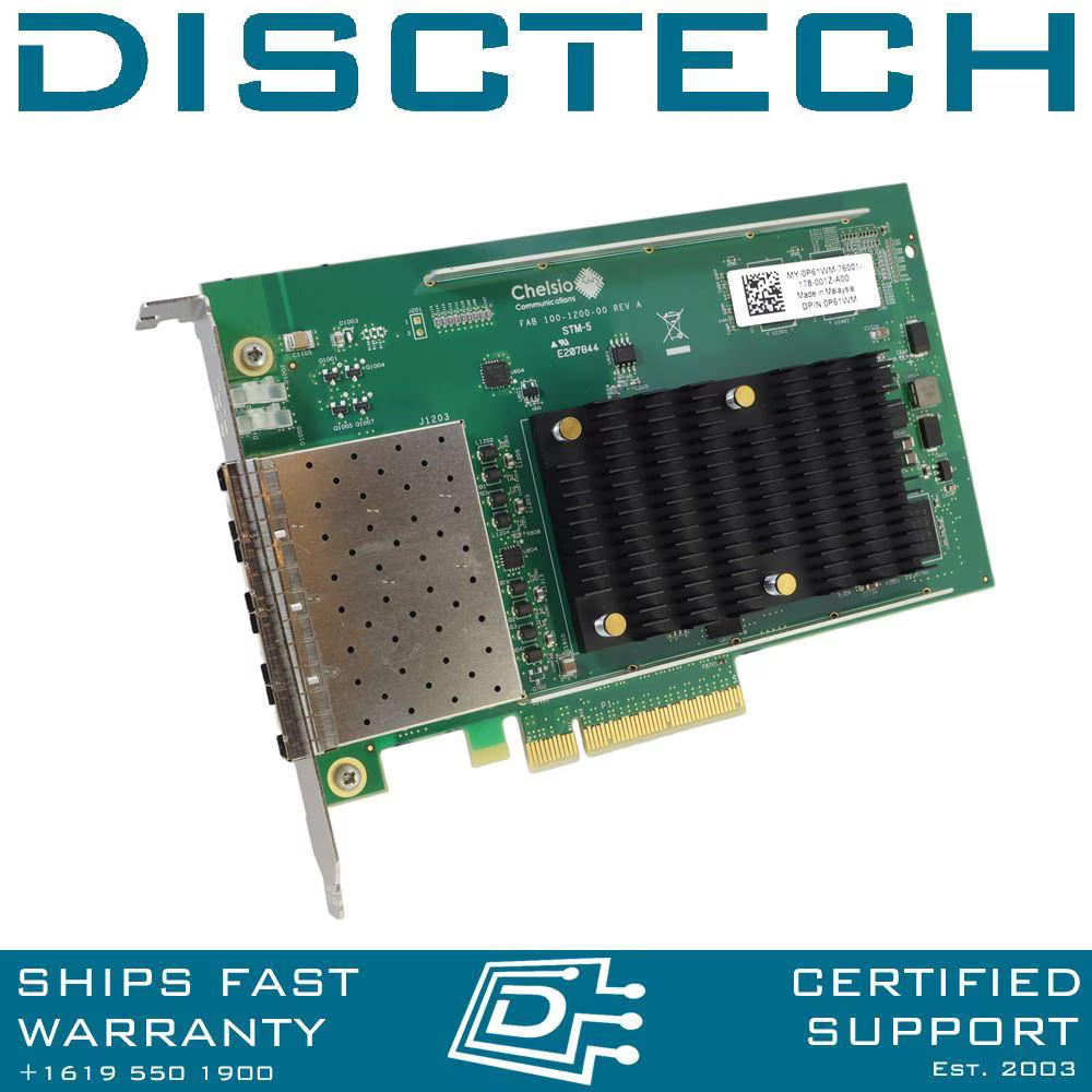 Dell P61WM Chelsio T540-CR Quad-Port 10Gb SFP+ PCIe Network Adapter Card New