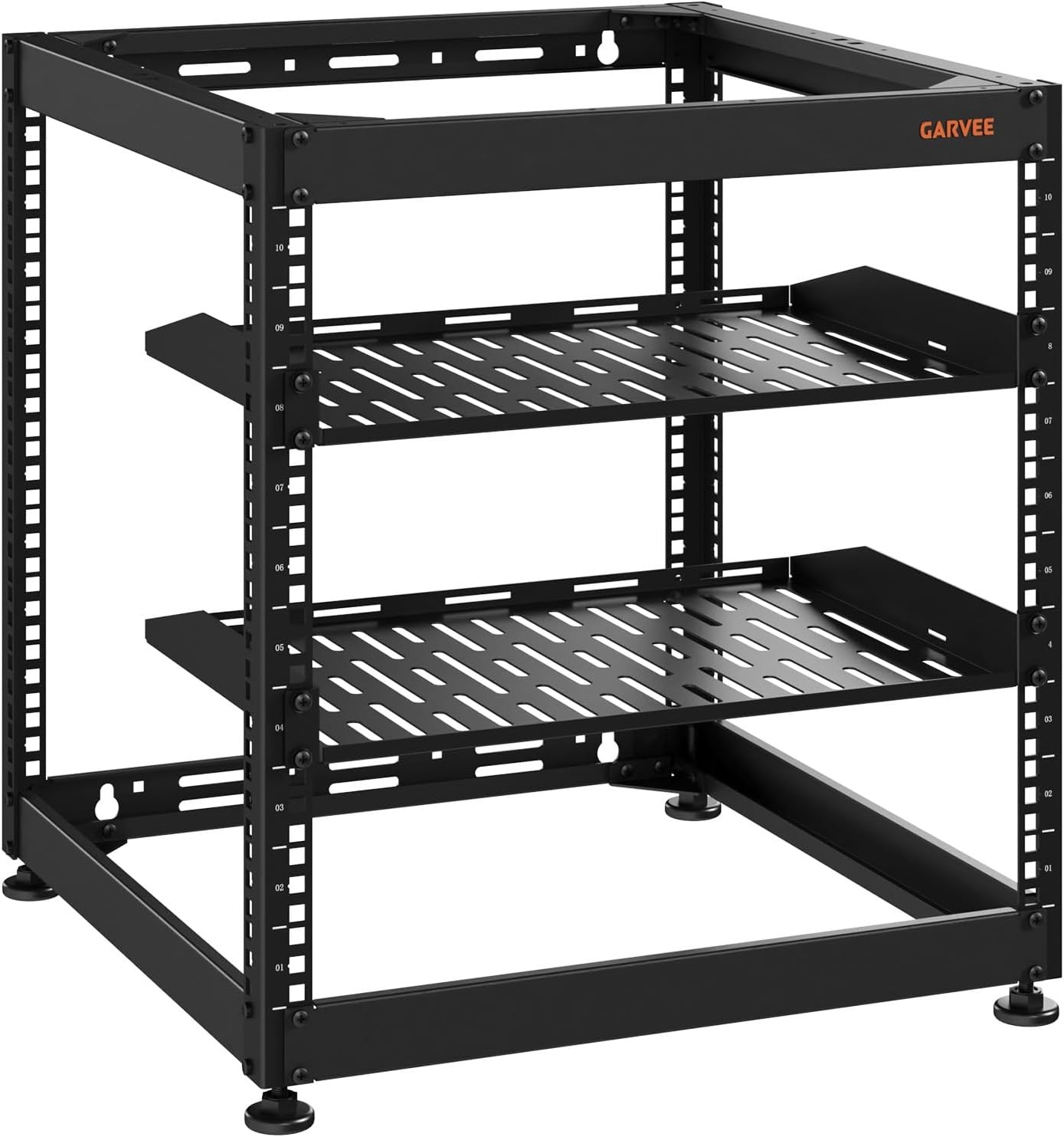 10U/15U/20U 4 Post Open Frame Server Rack Network AV Rack Wall Mount Floor Stand
