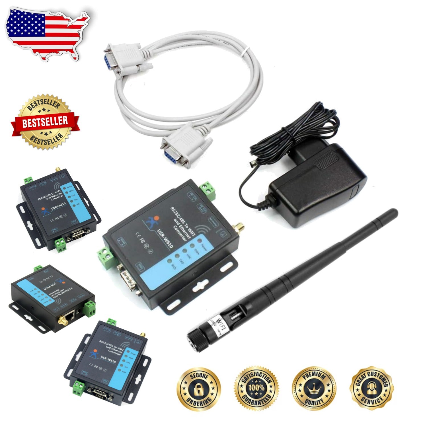 USR-W610 Serial to WiFi Ethernet Converter RS232 RS485 Bidirectional Transparent