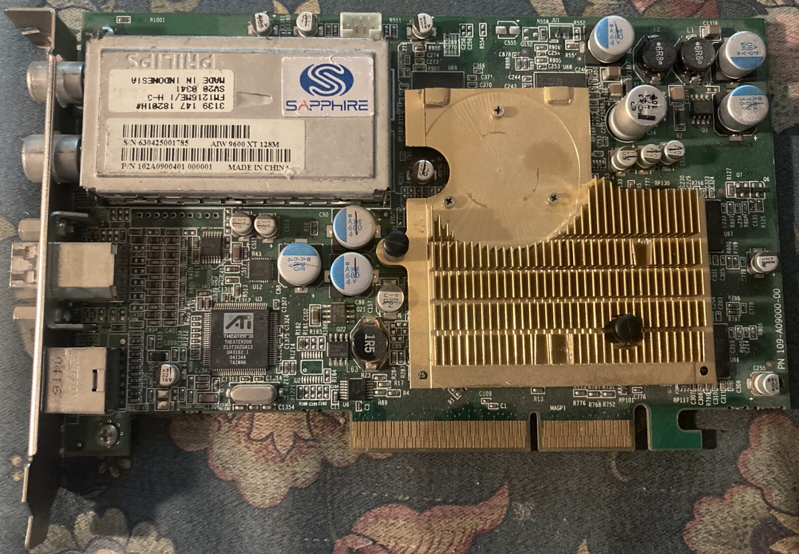 Graphic Card Ati 109-A09000-00 ALL-IN-WONDER RADEON 9600 128MB AGP Fm TV Av Out