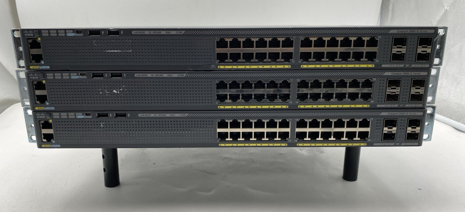 LOT OF 3 Cisco Catalyst WS-C2960X-24PS-L PoE+ Managed 24-Port Switch
