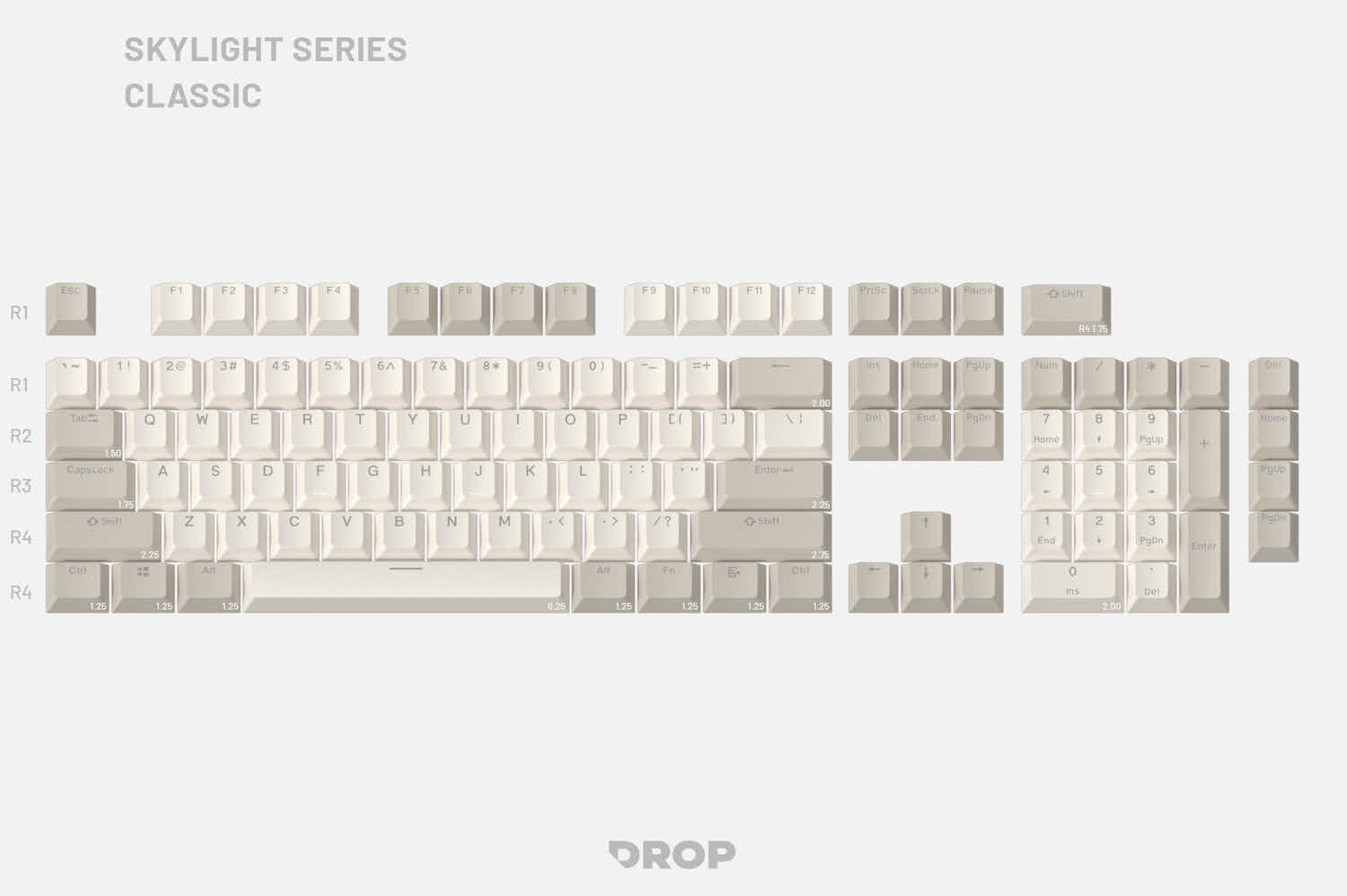 New Drop Skylight Series Keycap Set R2 In Classic Color.