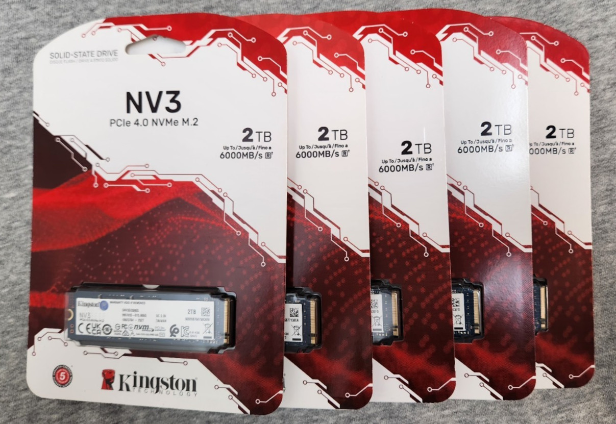 Kingston 2TB NV3 M.2 2280 PCIe 4.0 x4 NVMe Internal Solid State Drive (SSD) SNV3