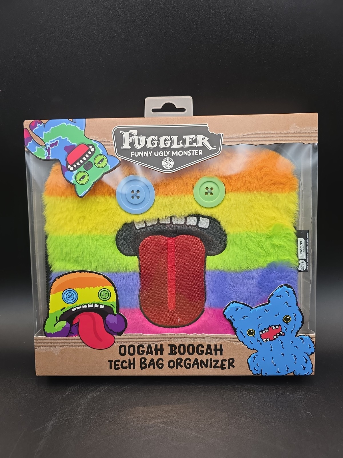 Fuggler Oogah Boogah Tech Bag Organizer Furry Plush Zipper Case Rainbow New 2026