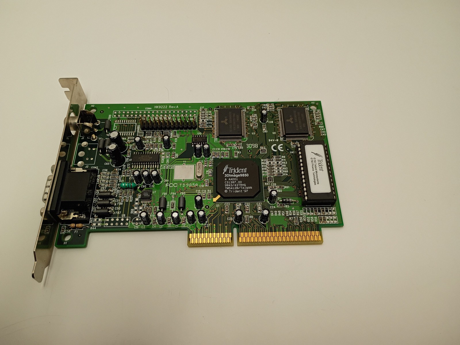 Trident T-985 Trident 3Dimage 9850 AGP videocard Tested working