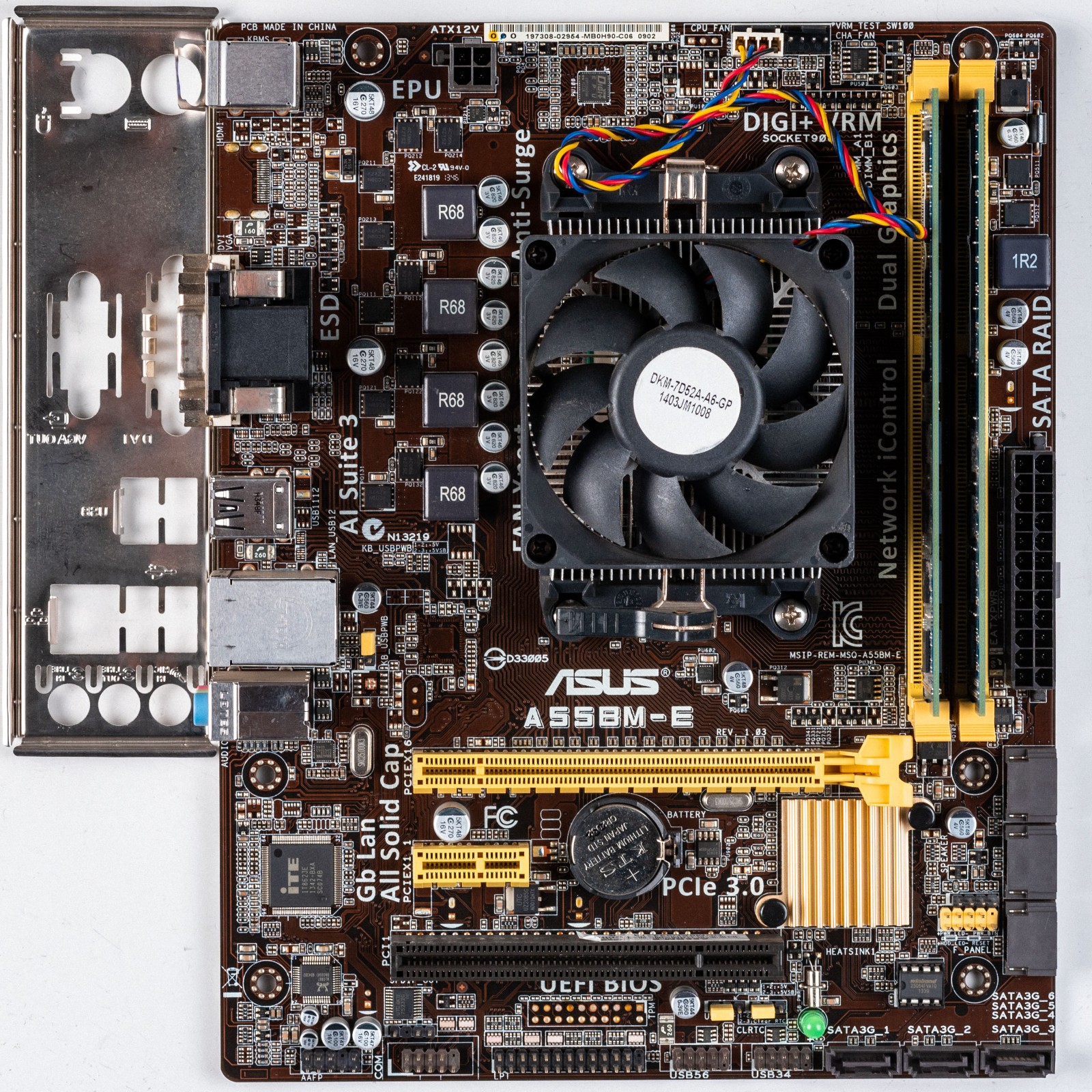 Asus A55BM-E FM2+ MicroATX Motherboard 12GB DDR3 PCIe 3.0 AMD APU Linux Ready