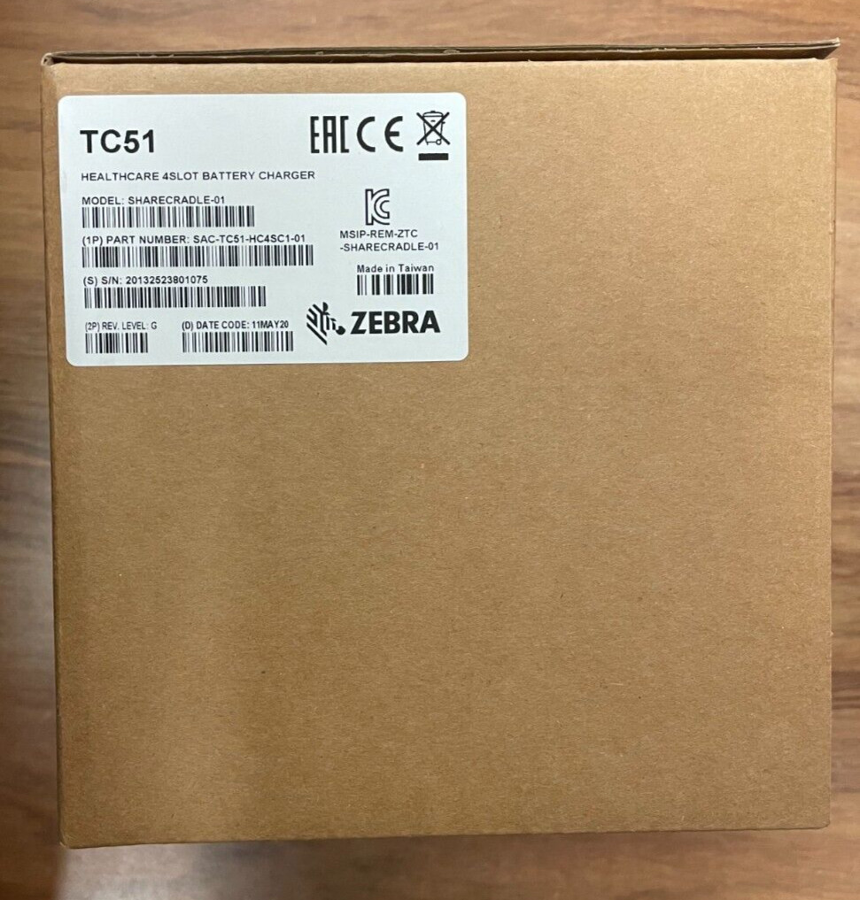 New Zebra SHARECRADLE-01 Barcode Scanner TC51 TC56 4-Slot Battery Charger