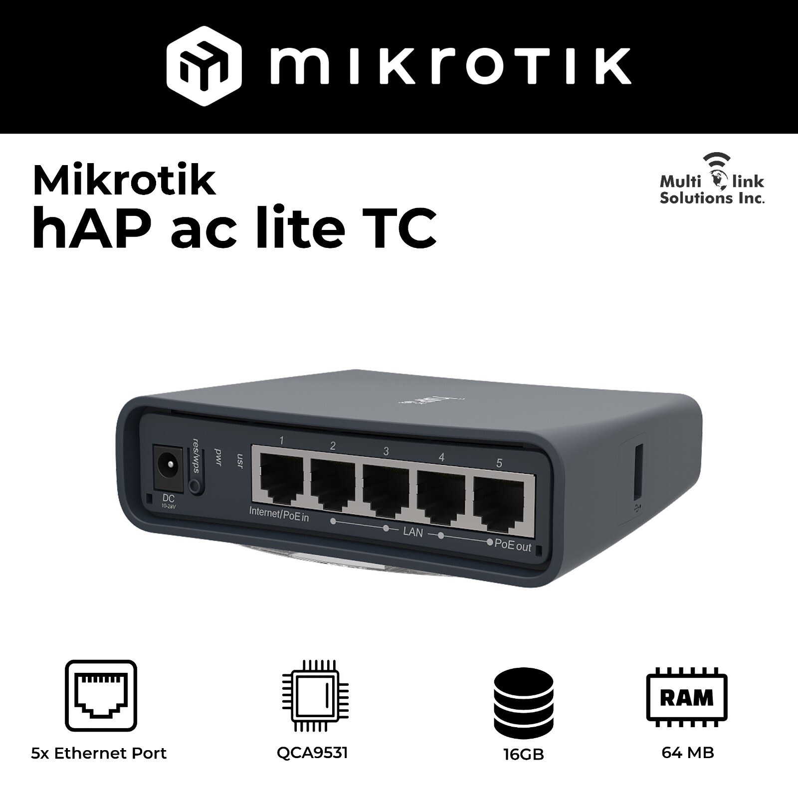 Mikrotik RouterBoard hAP AC Lite Tower WiFi coverage for 2.4GHz and 5GHz