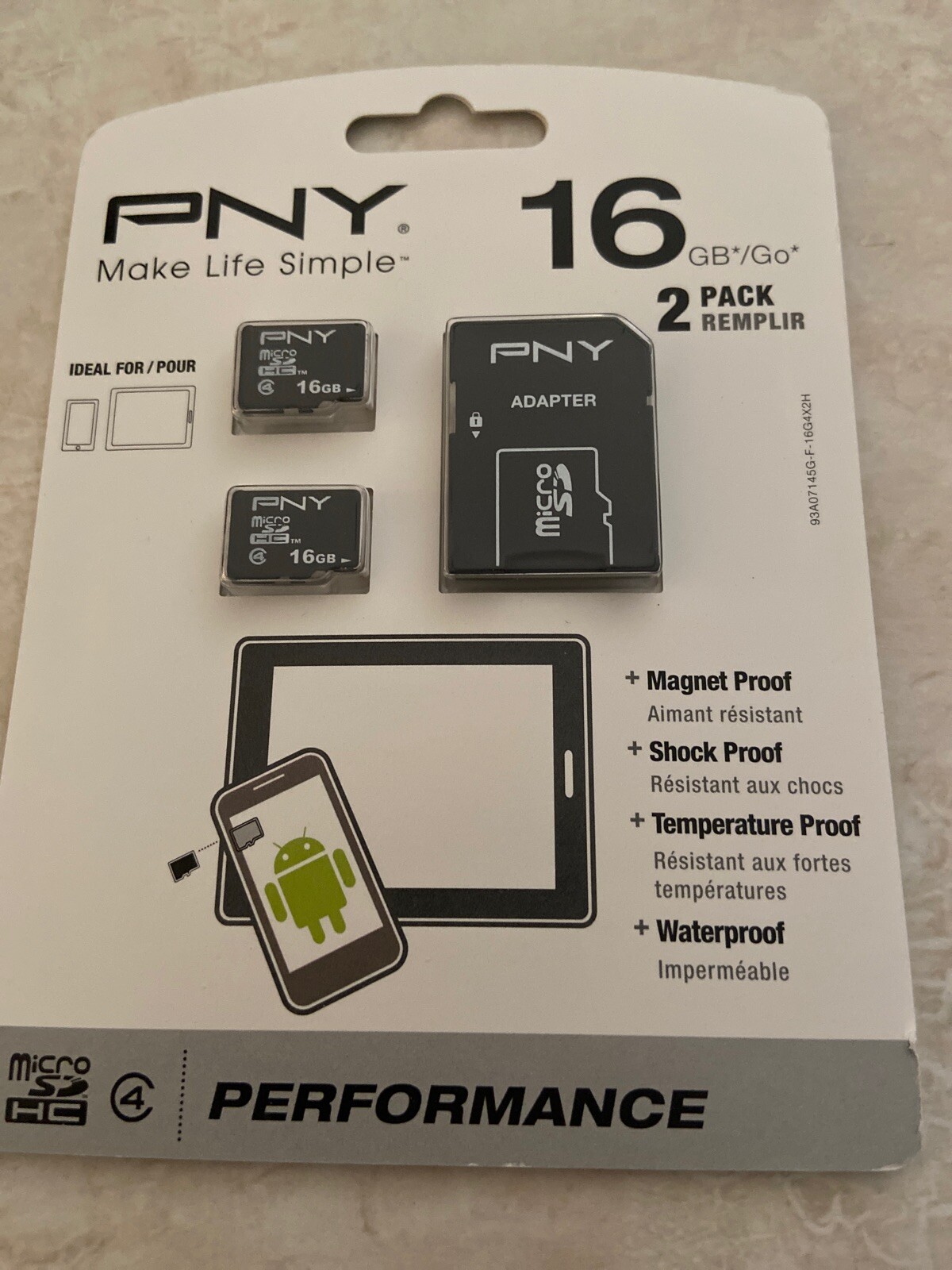 PNY P-SDU16G4X2-GE 16GB microSDHC Memory Card sealed fast Ship