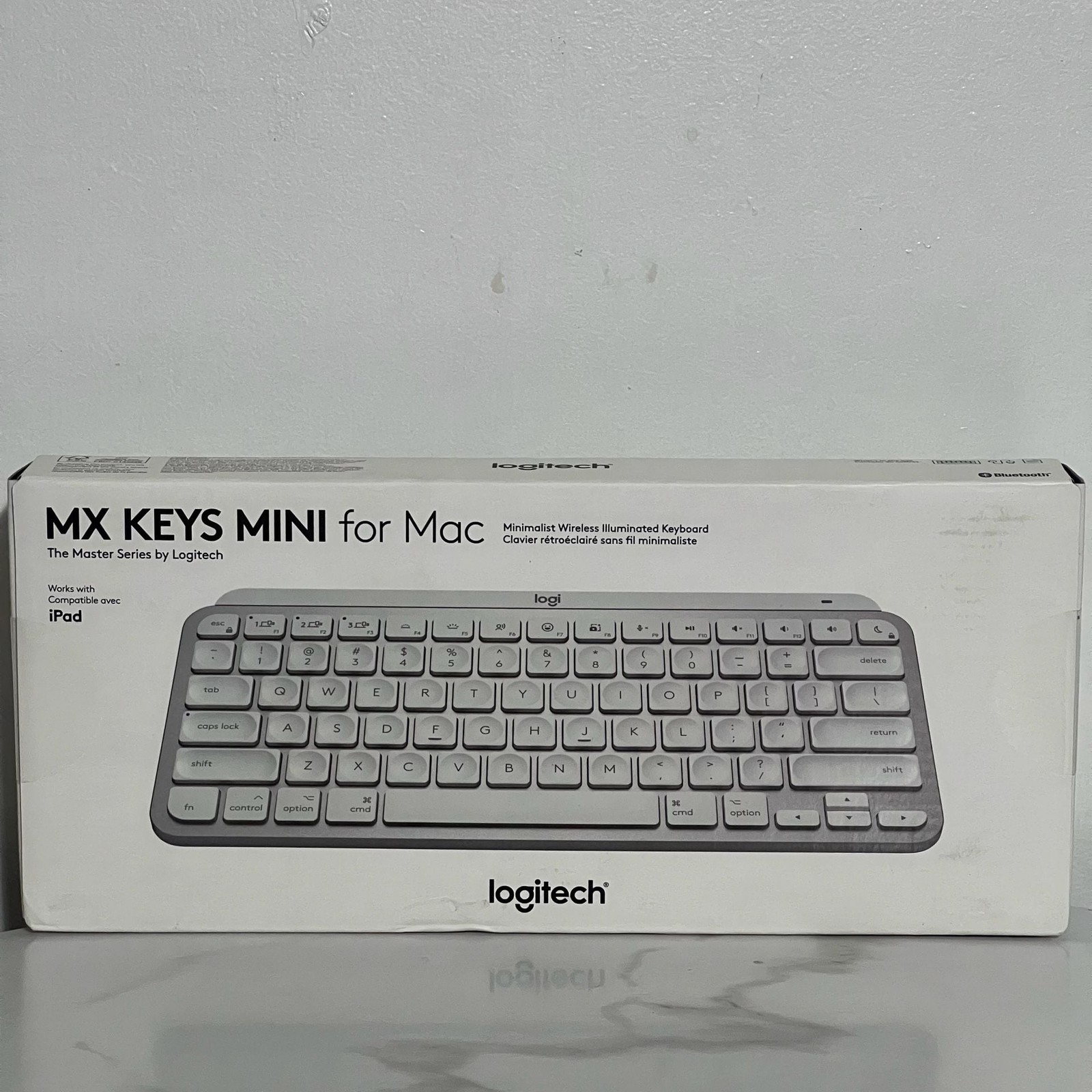 Logitech MX Keys Mini for Mac Wireless Backlit Keyboard Pale Gray