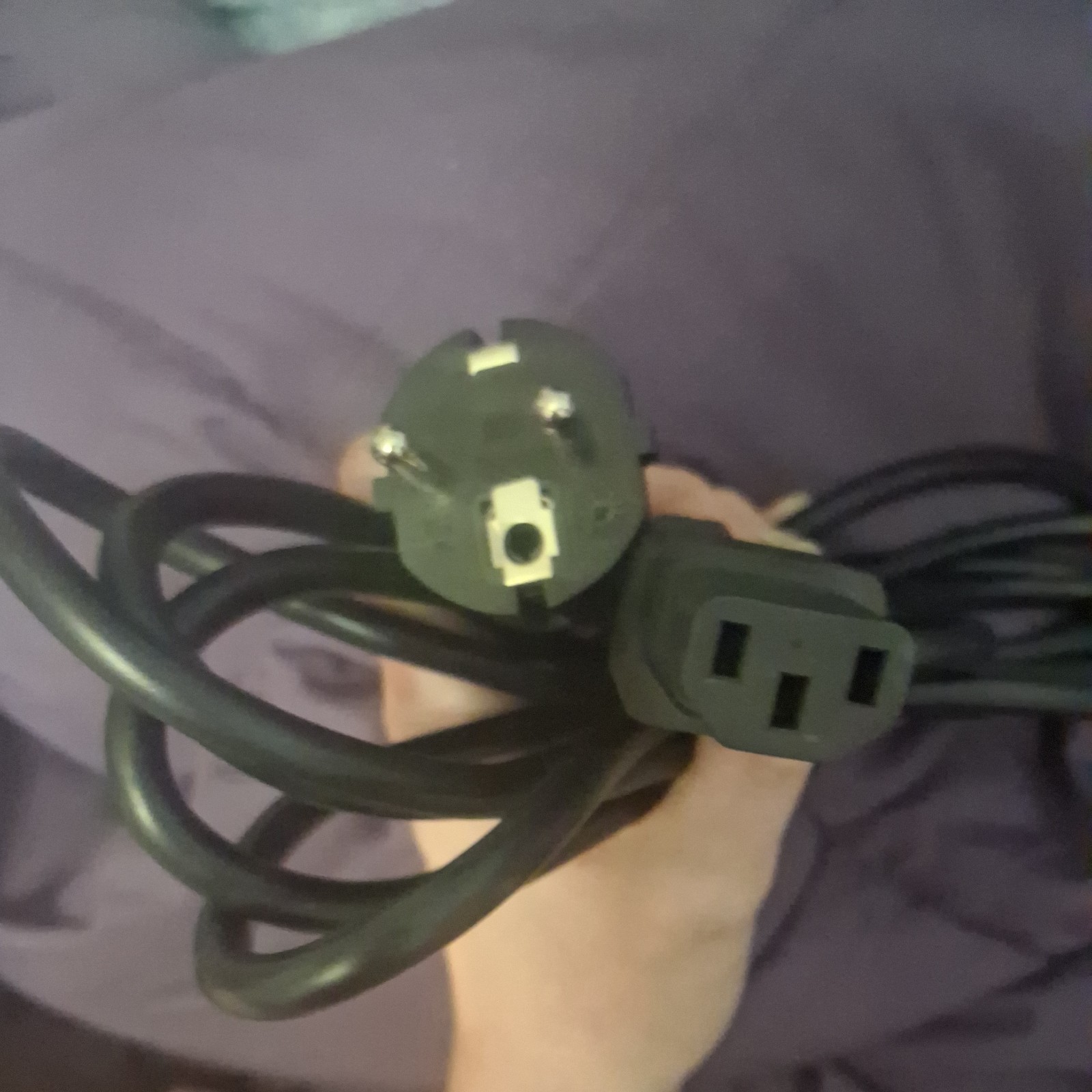 New European 3-Prong AC Power Cord for Computer/Monitor/EU PC Power Supply
