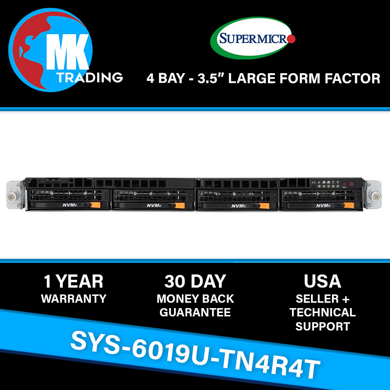 Supermicro SYS-6019U-TN4R4T 4B LFF 1U Server  -V1- Choose CPUs/RAM - Wholesale