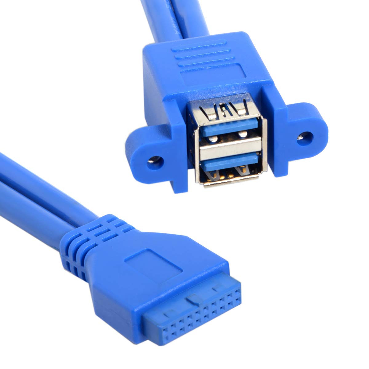Stackable USB 3.0 Female Panel Type to Motherboard 20Pin Header Cable