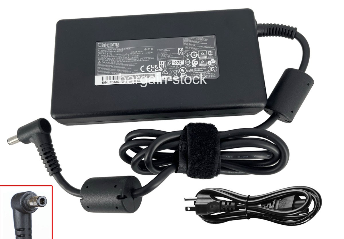 Original 230W AC Adapter Charger For EVOO EG-LP7 Gaming Laptop 15.6" EG-LP7-BK