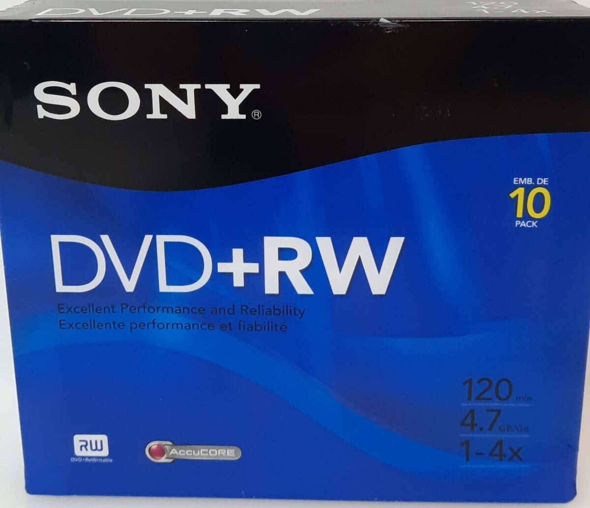 Sony DVD + RW 9 Pack Rewriteable DVD Discs 4.7GB 120 Min